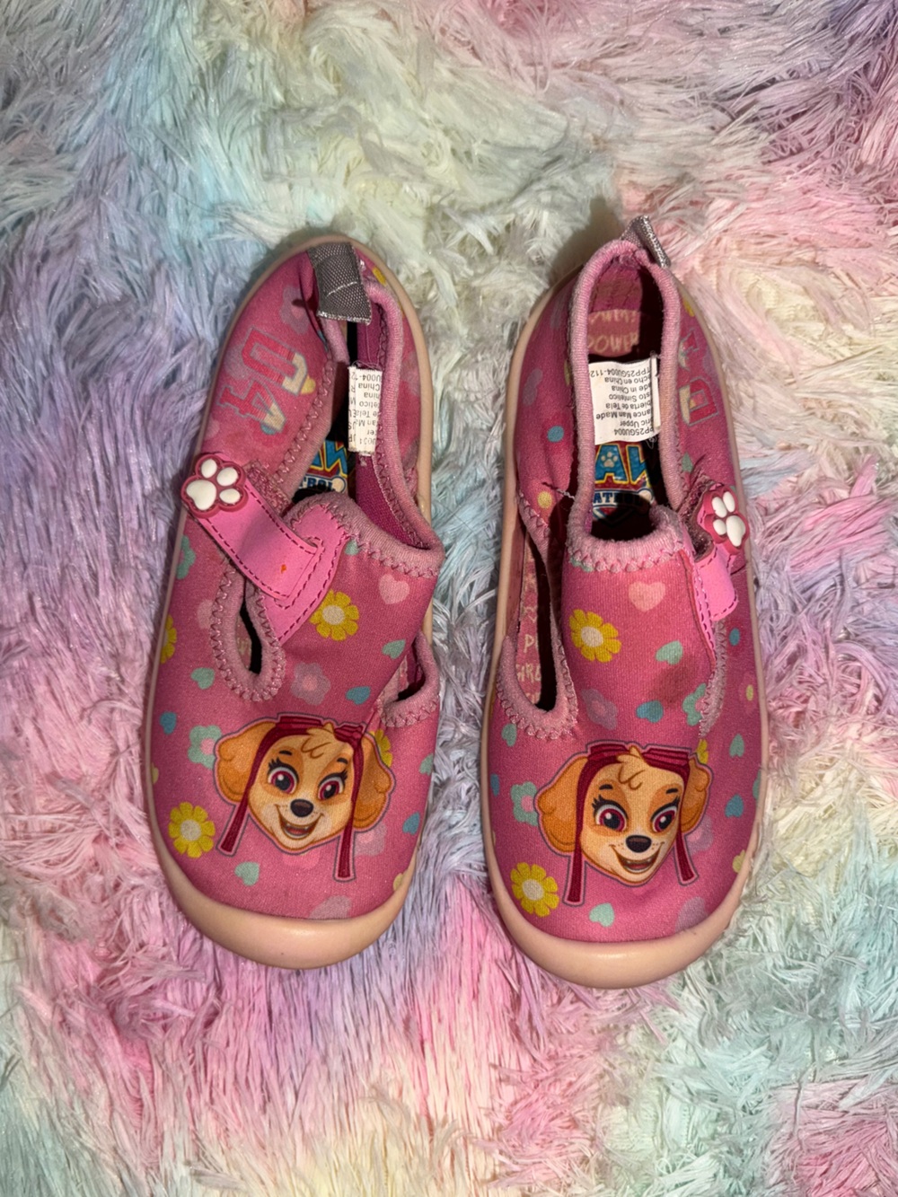 Kids Pink Character Slip-On Shoes - Paw Patrol Style